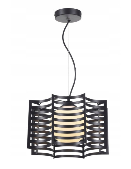 Nowoczesna lampa wisząca Reality Laria 1 z regulacją wysokości, czarna z białą szklaną kulą do salonu i kuchni