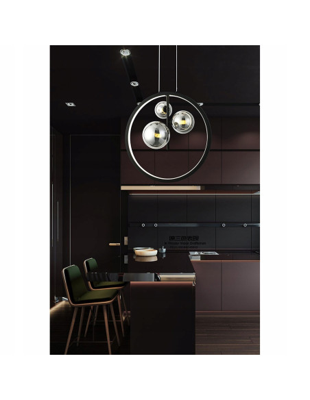 Lampa wisząca Omaha LED z dymionymi kloszami - nowoczesne oświetlenie regulowane 40-120 cm do różnych wnętrz