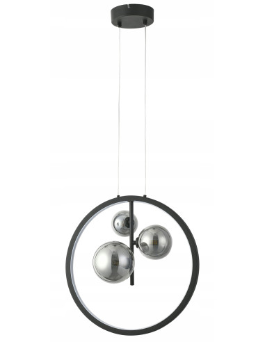 Lampa wisząca Omaha LED z dymionymi kloszami - nowoczesne oświetlenie regulowane 40-120 cm do różnych wnętrz