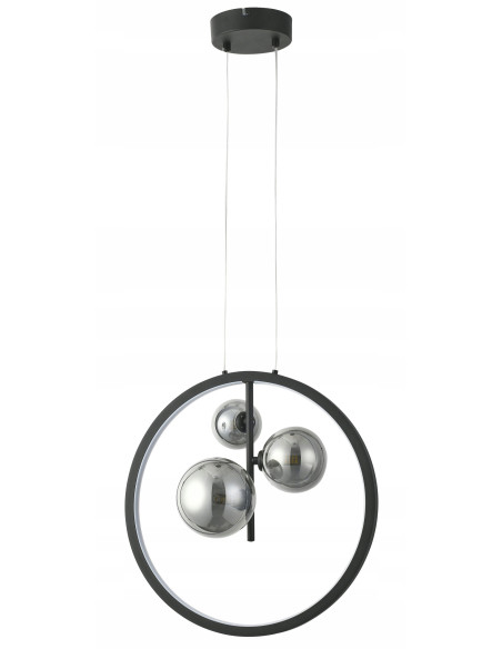 Lampa wisząca Omaha LED z dymionymi kloszami - nowoczesne oświetlenie regulowane 40-120 cm do różnych wnętrz