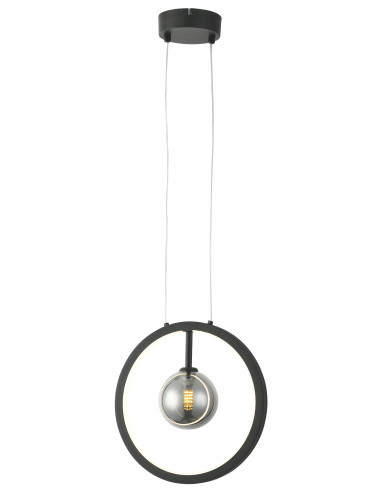 Lampa wisząca Omaha LED w stylu minimalistycznym - czarna, regulowana 40-120 cm, idealna do nowoczesnych wnętrz.