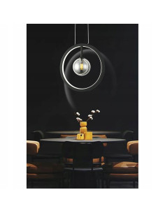 Lampa wisząca Omaha LED w stylu minimalistycznym - czarna, regulowana 40-120 cm, idealna do nowoczesnych wnętrz. 2