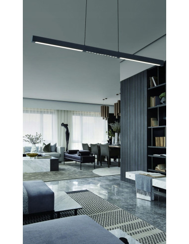 Lampa wisząca LED Cassie w czerni - nowoczesne oświetlenie do jadalni, salonu i biura, minimalistyczny design