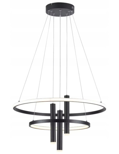 Lampa wisząca Amanda LED Ring w kolorze czarnym, 3200 lm - eleganckie oświetlenie do salonu i biura