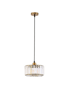 Lampa kryształowa Vetro w kolorze złotym, elegancka, regulowana wysokość do 120 cm, idealna do sypialni i salonu 2
