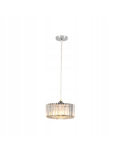 Lampa wisząca Vetro E27 z kryształkami – nowoczesny design w chromie, regulowana wysokość, idealna do eleganckich wnętrz.