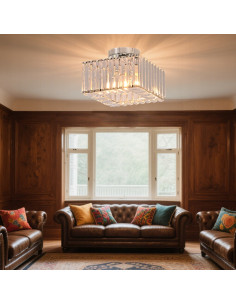 Plafon Kryształowy Vetro E27 w Chromie – Elegancka Lampa Glamour do Wnętrz Nowoczesnych i Klasycznych 2