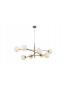 Lampa wisząca Oviedo z 8 białymi kloszami i złotą konstrukcją - eleganckie oświetlenie do wnętrz nowoczesnych.