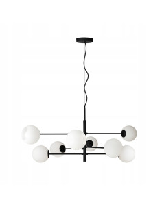 Lampa wisząca Oviedo 8-punktowa w czerni - nowoczesny design od Azzardo dla eleganckich wnętrz.