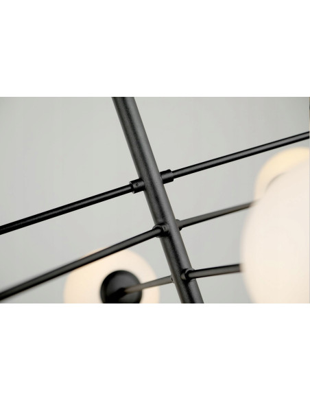 Lampa wisząca Oviedo 8-punktowa w czerni - nowoczesny design od Azzardo dla eleganckich wnętrz.