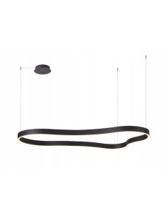 Nowoczesna Lampa Wisząca LED MIRABELLA 120cm, Czarna, Z Funkcją Ściemniania, Ciepłe Światło 3000K, Do Salonu i Sypialni