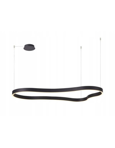 Nowoczesna Lampa Wisząca LED MIRABELLA 120cm, Czarna, Z Funkcją Ściemniania, Ciepłe Światło 3000K, Do Salonu i Sypialni