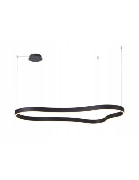 Nowoczesna Lampa Wisząca LED MIRABELLA 120cm, Czarna, Z Funkcją Ściemniania, Ciepłe Światło 3000K, Do Salonu i Sypialni