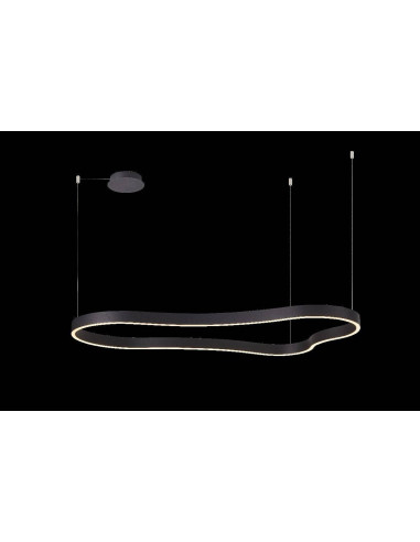 Nowoczesna Lampa Wisząca LED MIRABELLA 120cm, Czarna, Z Funkcją Ściemniania, Ciepłe Światło 3000K, Do Salonu i Sypialni