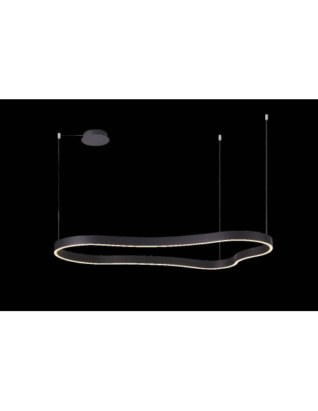 Nowoczesna Lampa Wisząca LED MIRABELLA 120cm, Czarna, Z Funkcją Ściemniania, Ciepłe Światło 3000K, Do Salonu i Sypialni