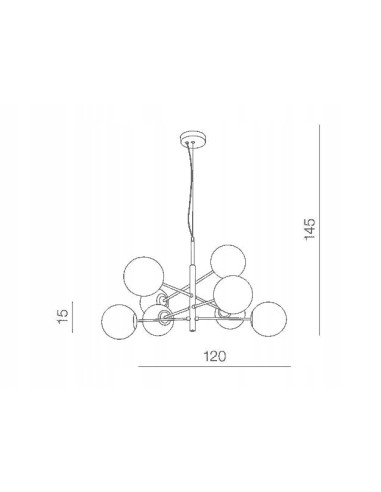 Lampa wisząca Oviedo 6 - czarna, nowoczesne oświetlenie do biura i salonu z białymi kloszami, 6 punktów świetlnych