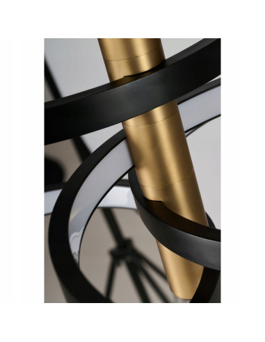 Lampa wisząca COLICA LED w złotym cylindrze - nowoczesny akcent do eleganckiego wnętrza salonu i biura