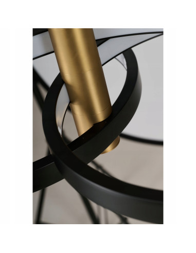 Lampa wisząca COLICA LED w złotym cylindrze - nowoczesny akcent do eleganckiego wnętrza salonu i biura