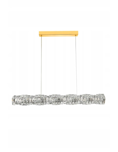 Lampa Wisząca Florence 3000K w Złocie z Kryształami - Luksusowe LED Oświetlenie do Jadalni i Salonu