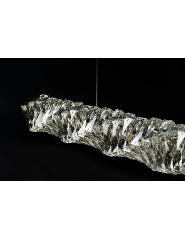 Lampa Wisząca Florence 3000K w Złocie z Kryształami - Luksusowe LED Oświetlenie do Jadalni i Salonu