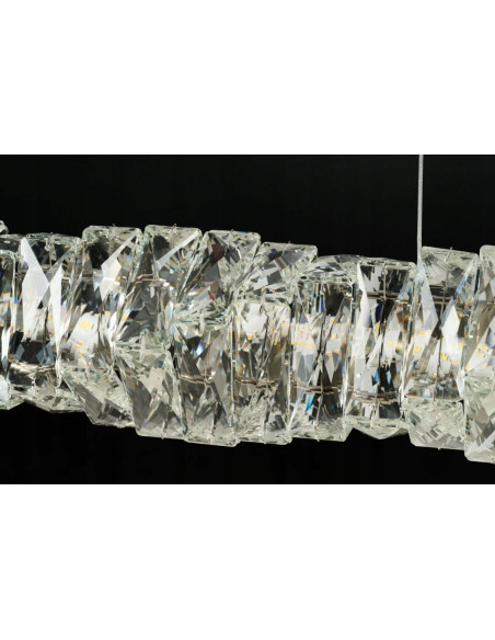 Lampa Wisząca Florence 3000K w Złocie z Kryształami - Luksusowe LED Oświetlenie do Jadalni i Salonu