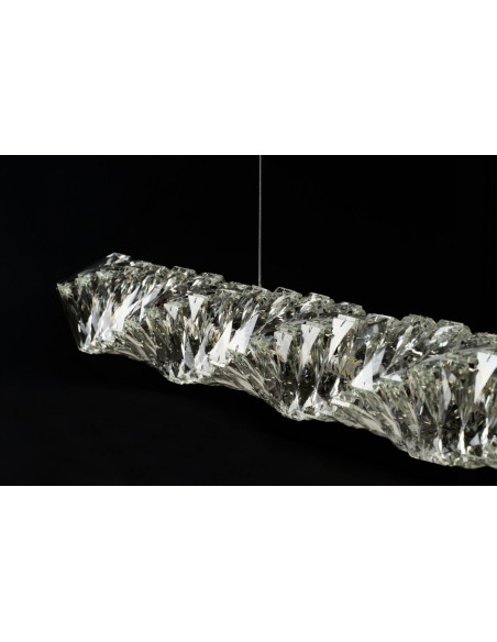 Lampa wisząca LED Florence z kryształami, złote wykończenie, elegancka do jadalni i biura, regulowana wysokość