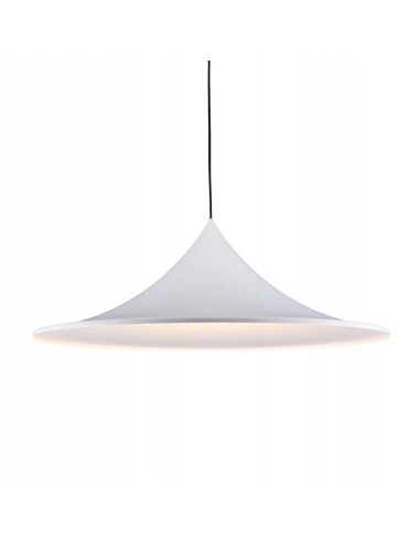 Lampa wisząca KELDAN w stylu skandynawskim, biała, regulowana, idealna do jadalni, kuchni i biura.