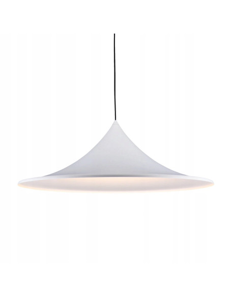 Lampa wisząca KELDAN w stylu skandynawskim, biała, regulowana, idealna do jadalni, kuchni i biura.