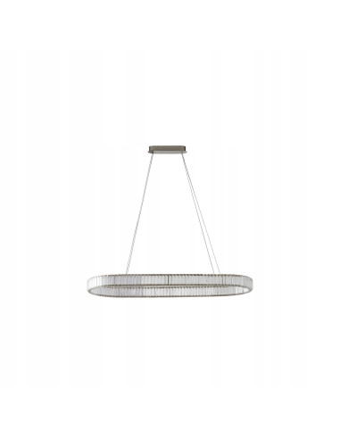Elegancka lampa sufitowa SPARKING PENDANT LED 120 cm w chromie - designerskie oświetlenie do jadalni i salonu