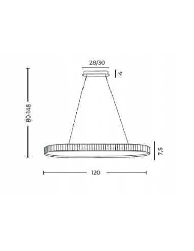 Elegancka lampa sufitowa SPARKING PENDANT LED 120 cm w chromie - designerskie oświetlenie do jadalni i salonu