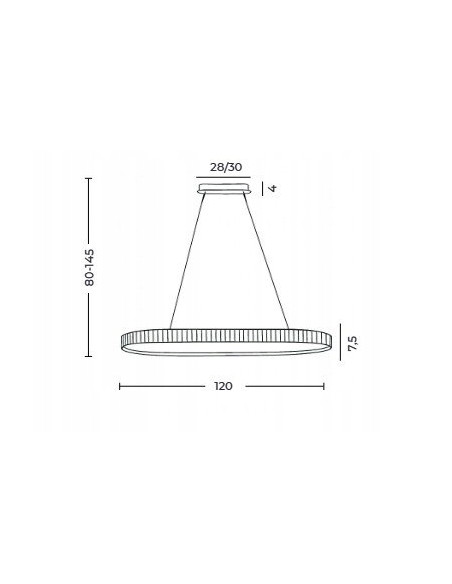 Elegancka lampa sufitowa SPARKING PENDANT LED 120 cm w chromie - designerskie oświetlenie do jadalni i salonu