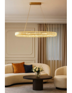 Kryształowa Lampa Wisząca SPARKING LED w Złocie - Nowoczesna Elegancja z Regulowanym Oświetleniem do Wnętrz 2