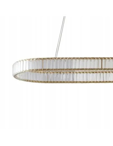 Kryształowa Lampa Wisząca SPARKING LED w Złocie - Nowoczesna Elegancja z Regulowanym Oświetleniem do Wnętrz