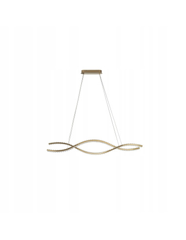 Lampa wisząca AZzardo SPARK WAVES 150 LED z pilotem, złota, nowoczesna do salonu i jadalni