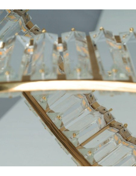 Lampa wisząca SPARK WAVES LED z kryształami, zdalne sterowanie, nowoczesny design, srebrna, 150 cm do salonu i jadalni