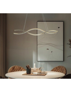 Lampa wisząca SPARK WAVES z LED - nowoczesny design, regulowana wysokość, elegancki akcent do jadalni i salonu. 2