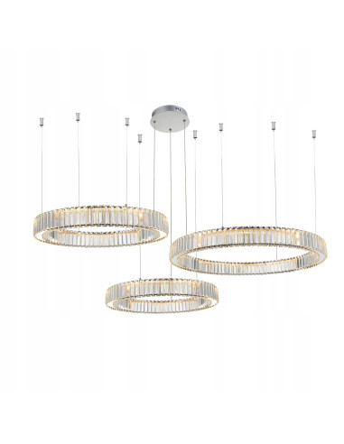 Lampa Wisząca LED SPARK PENDANT 3 Okręgi z Kryształami - Nowoczesny Styl i Elegancja w Twoim Wnętrzu