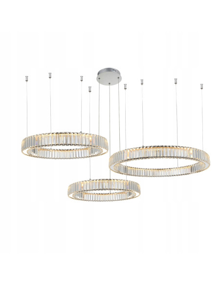 Lampa Wisząca LED SPARK PENDANT 3 Okręgi z Kryształami - Nowoczesny Styl i Elegancja w Twoim Wnętrzu