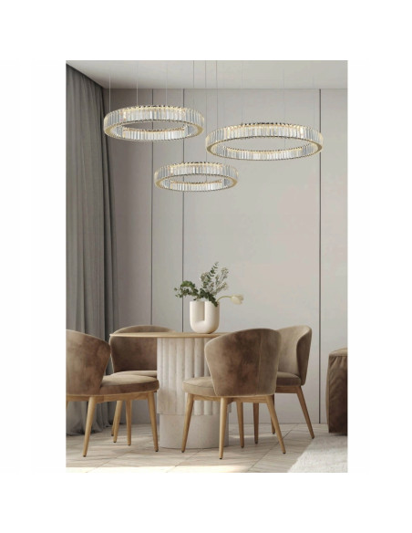 Lampa Wisząca LED SPARK PENDANT 3 Okręgi z Kryształami - Nowoczesny Styl i Elegancja w Twoim Wnętrzu