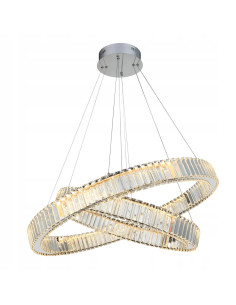 Lampa sufitowa LED SPARK PENDANT, chromowa z regulacją, nowoczesny design do salonu i jadalni, 6160 lumenów