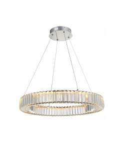 Lampa wisząca SPARK 80 DIMM LED z kryształami, srebrna, 3600 lumenów, nowoczesny do jadalni i salonu