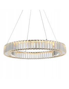 Nowoczesny żyrandol LED RING z kryształami 60 cm, chromowany, idealny do salonu, sypialni i jadalni, AZzardo 2