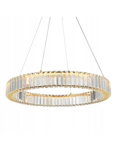 Lampa wisząca Ring SPARK PENDANT 60 LED z regulacją, złota z kryształami, nowoczesny design, ściemnialna, 150 cm wysokości 2