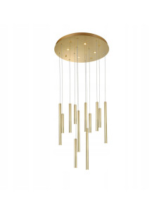 Lampa wisząca ILIOS 12 LED w złotym wykończeniu – elegancka i nowoczesna do salonu, biura oraz SPA.