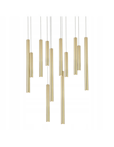 Lampa wisząca ILIOS 12 LED w złotym wykończeniu – elegancka i nowoczesna do salonu, biura oraz SPA.