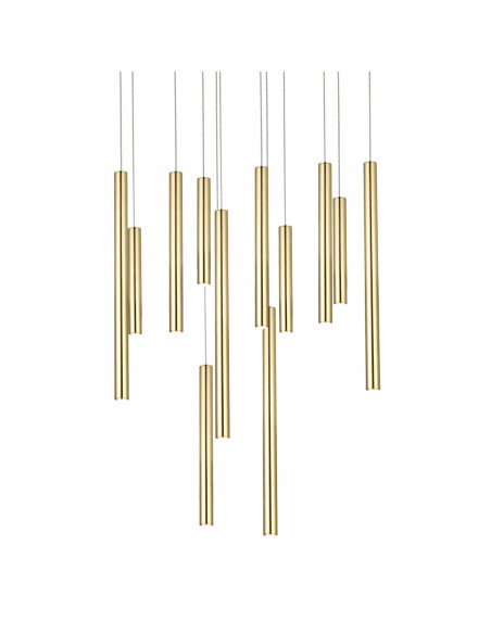 Lampa wisząca ILIOS 12 LED w złotym wykończeniu – elegancka i nowoczesna do salonu, biura oraz SPA.