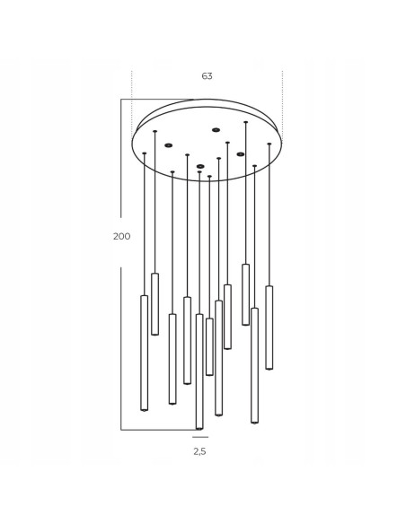 Lampa wisząca ILIOS 12 LED w złotym wykończeniu – elegancka i nowoczesna do salonu, biura oraz SPA.