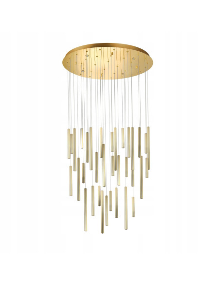 Lampa wisząca ILIOS 36 w złotym, eleganckim wykończeniu z funkcją ściemniania i energooszczędnym LED do każdego wnętrza