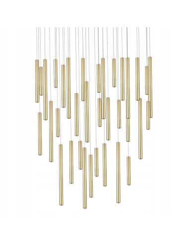 Lampa wisząca ILIOS 36 w złotym, eleganckim wykończeniu z funkcją ściemniania i energooszczędnym LED do każdego wnętrza