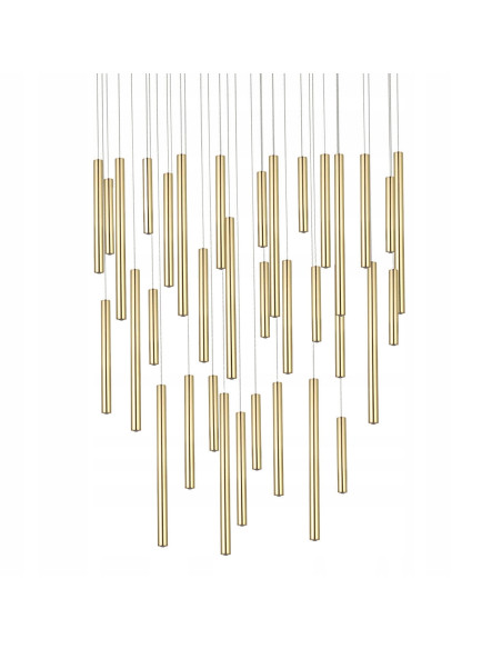 Lampa wisząca ILIOS 36 w złotym, eleganckim wykończeniu z funkcją ściemniania i energooszczędnym LED do każdego wnętrza